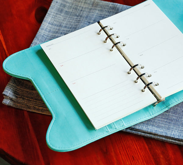 Leather Cat Planner Notebook