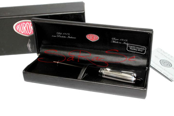 Füllfederhalter Aurora Ipsilon De Luxe Edelharz Schwarz Zierteile Chrom  Kappe 925 Sterling-Silber M-Feder - Füller Art.-Nr. B14CN