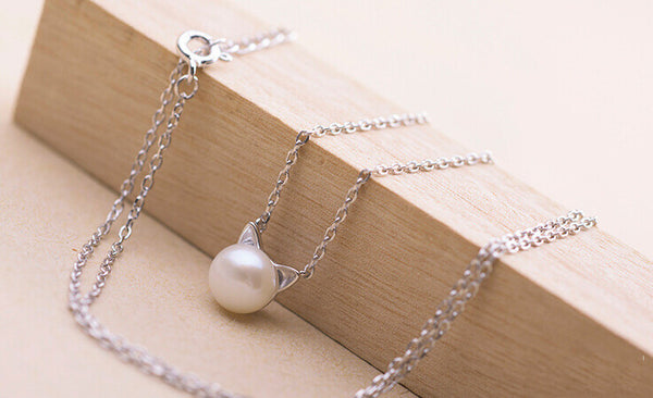 Pearl Kitten Necklace