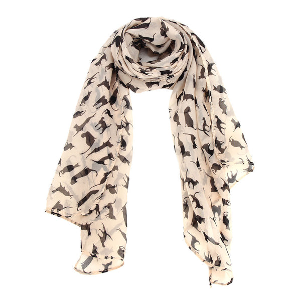 Black Cat Printed Scarf