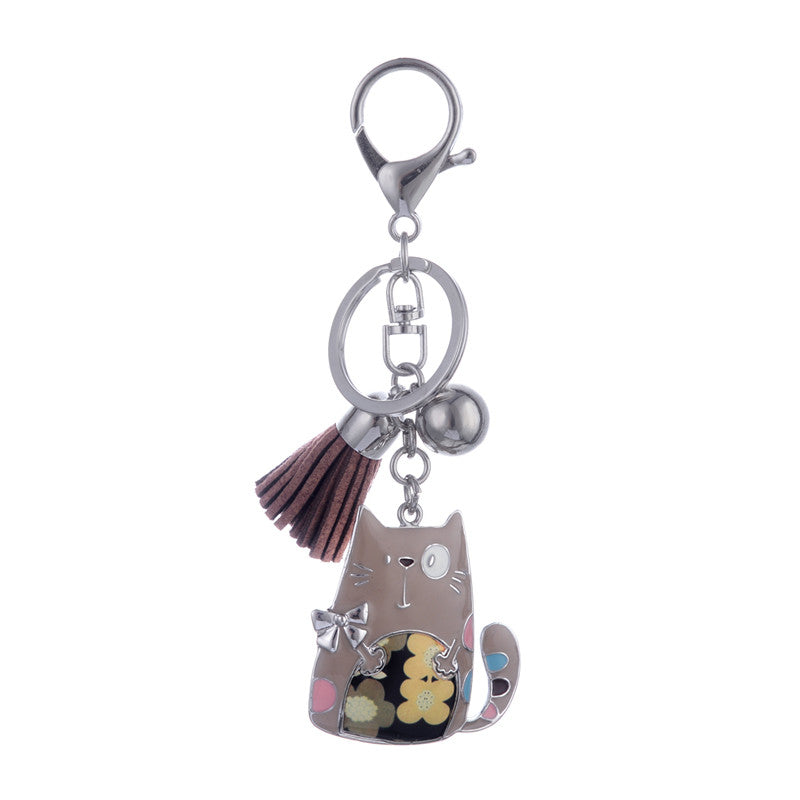 Kitschy Cute Cat Charm Keychain