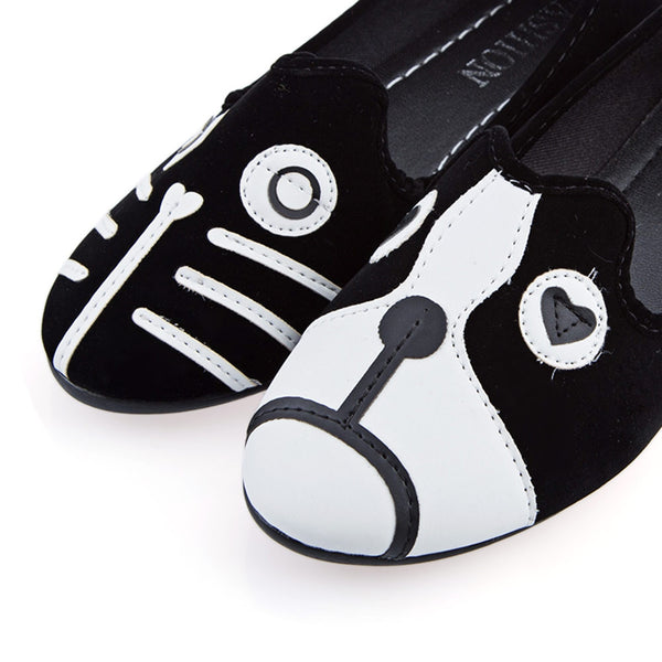Cat and Dog Suede Flats
