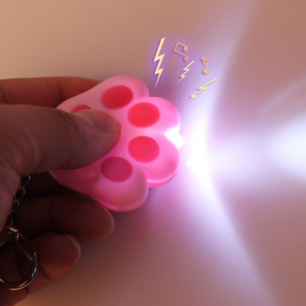 Paw Print LED Flashlight Bag Charm Keychain