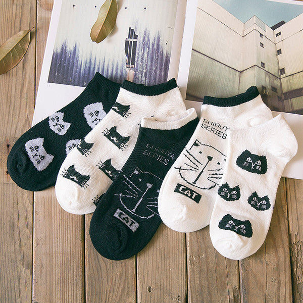 Cat Sock 5 Pair Set
