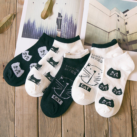 Cat Sock 5 Pair Set