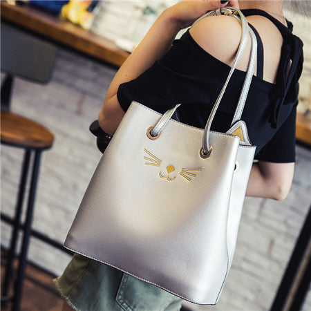 Cat Bucket Tote Bag