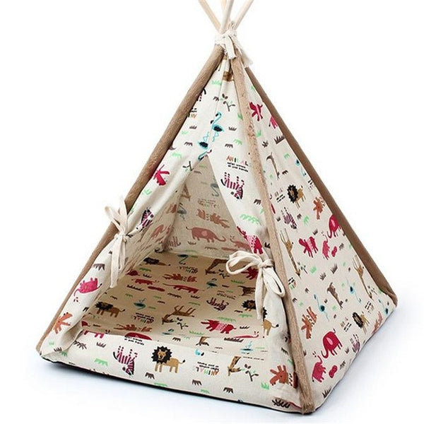 Printed Cat TeePee Tent Bed