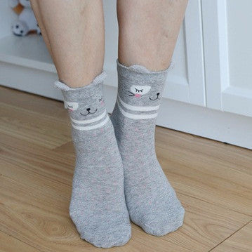 Grey Cat Ears Socks
