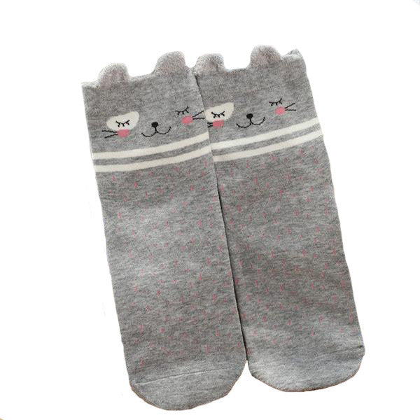 Grey Cat Ears Socks