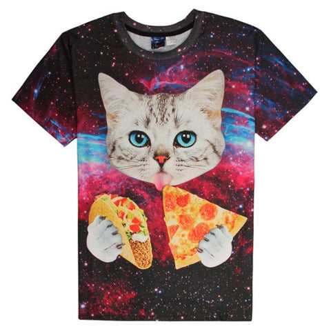 Pizza and Tacos Cat Tee