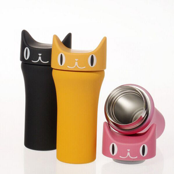 Wide Awake Cat Thermos Travel Mug