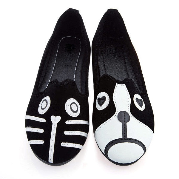 Cat and Dog Suede Flats