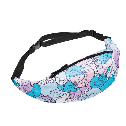 Bright Cat Print Fanny Pack