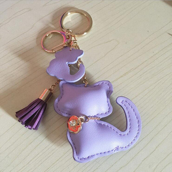 Tassel Cat Bag Charm Keychain