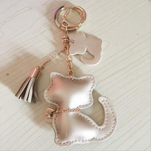 Tassel Cat Bag Charm Keychain