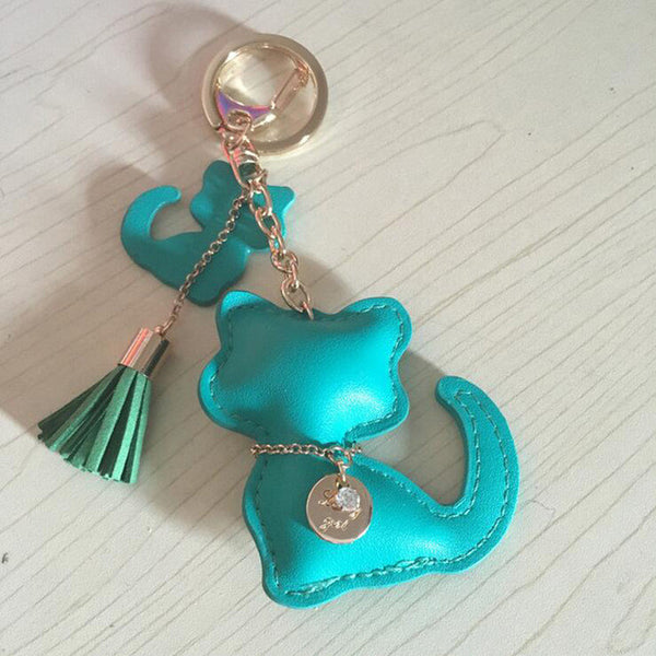Tassel Cat Bag Charm Keychain