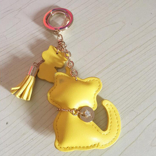 Tassel Cat Bag Charm Keychain
