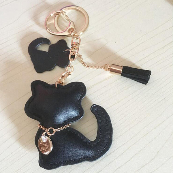Tassel Cat Bag Charm Keychain