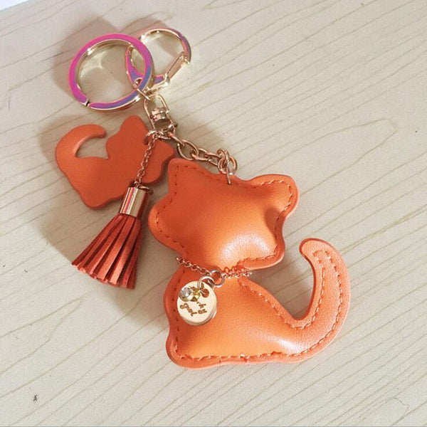 Tassel Cat Bag Charm Keychain
