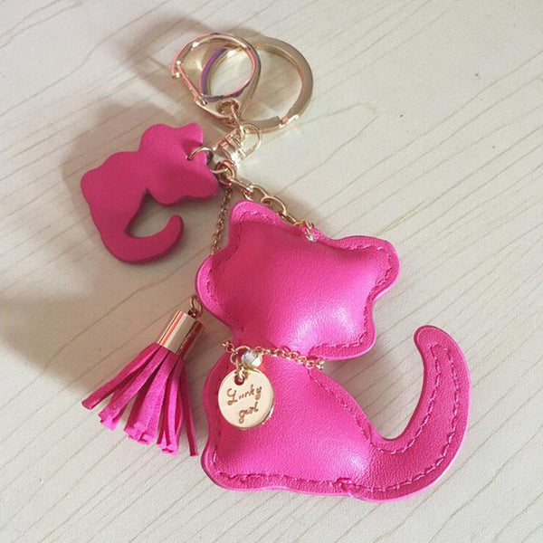 Tassel Cat Bag Charm Keychain