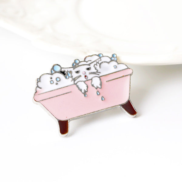 Cats Hate Baths Enamel Pin