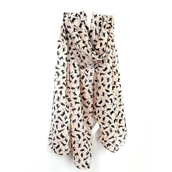 Black Cat Printed Scarf