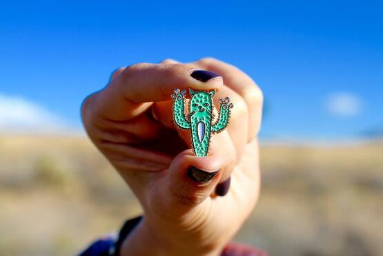 Cactus Cat Enamel Pin