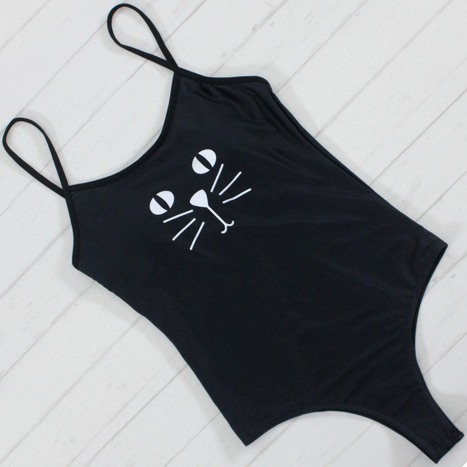 Black Cat One Piece Swimsuit