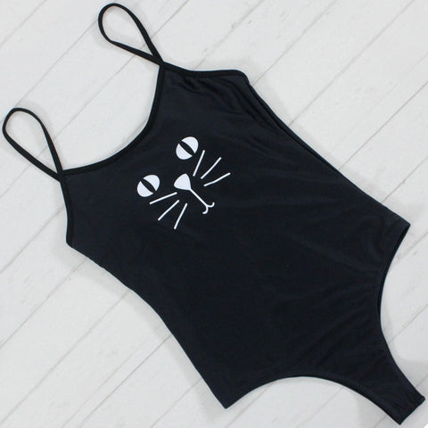 Black Cat One Piece Swimsuit