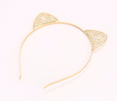 Gold Lace Cat Ears Headband