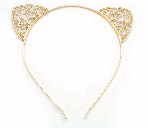 Gold Lace Cat Ears Headband
