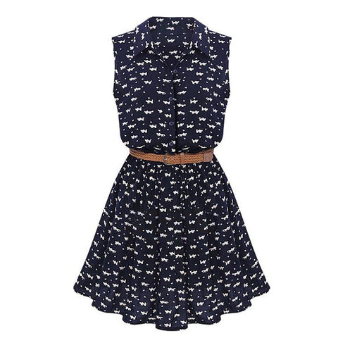 Cat Print Summer Dress