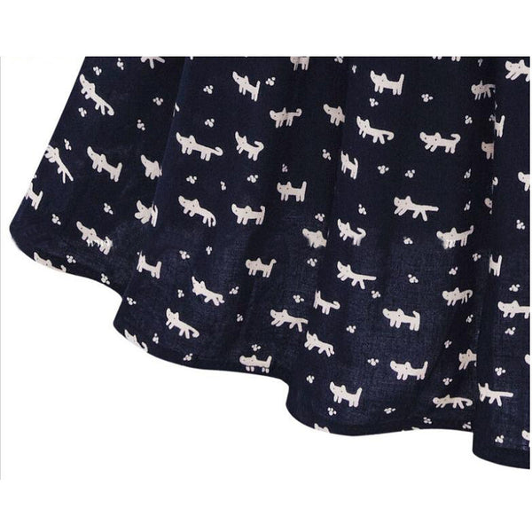 Cat Print Summer Dress