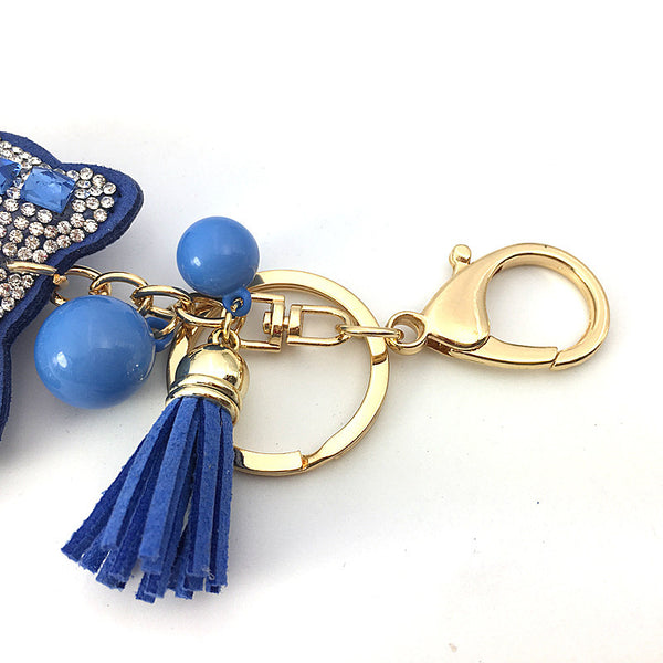 Crystal Cat Bag Charm Keychain