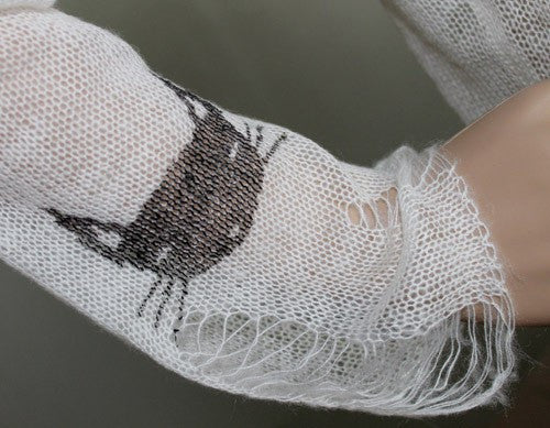 Cat Print Sheer Sweater