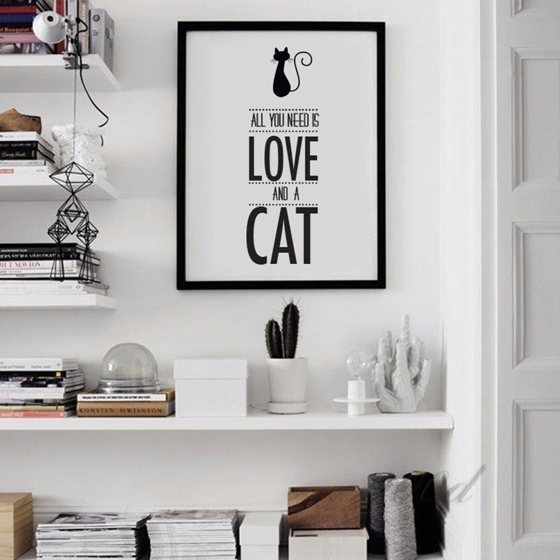 All You Need Is Love and A Cat Print