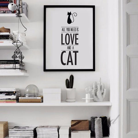 All You Need Is Love and A Cat Print