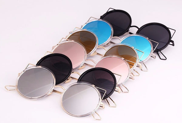Round Cat Ear Sunglasses