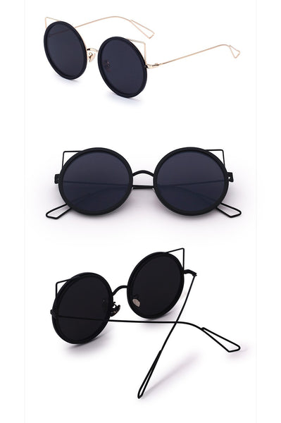 Round Cat Ear Sunglasses