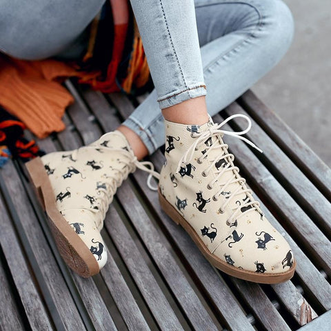 Cat Print Boots