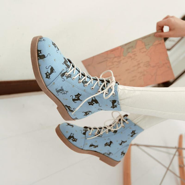 Cat Print Boots