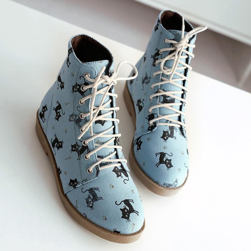 Cat Print Boots