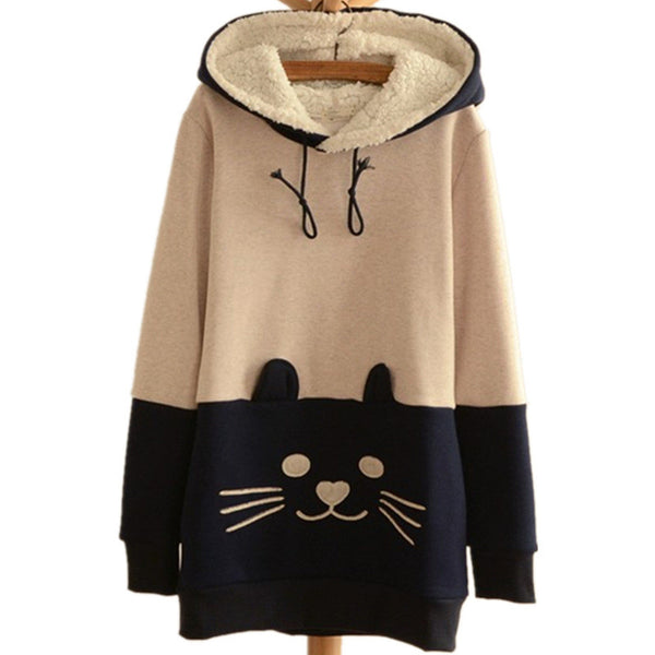 Oversized Cat Hoodie Sweatshirt