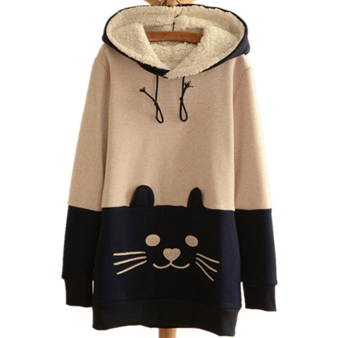 Oversized Cat Hoodie Sweatshirt