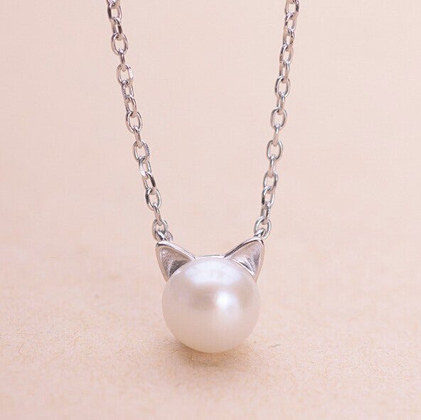 Pearl Kitten Necklace