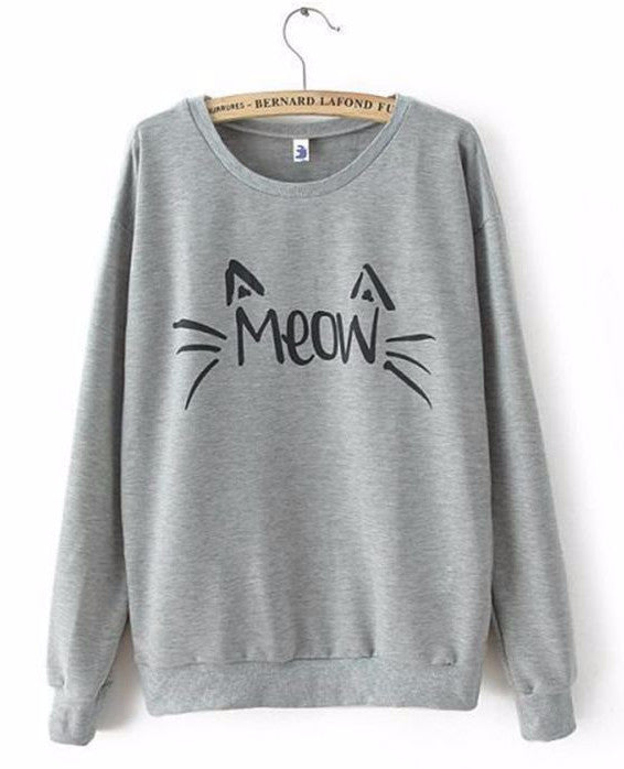 Grey Meow Sweatshirt