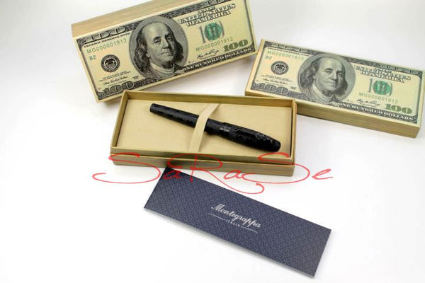 Füllertinte Montegrappa CASH Edelstahl Rhutenium schwarz - Tintenroller Art.-Nr. ISADCRLC