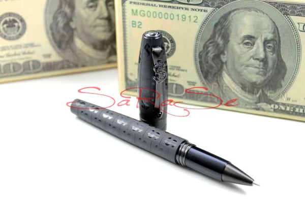 Füllertinte Montegrappa CASH Edelstahl Rhutenium schwarz - Tintenroller Art.-Nr. ISADCRLC