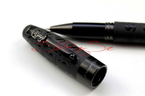 Füllertinte Montegrappa CASH Edelstahl Rhutenium schwarz - Tintenroller Art.-Nr. ISADCRLC