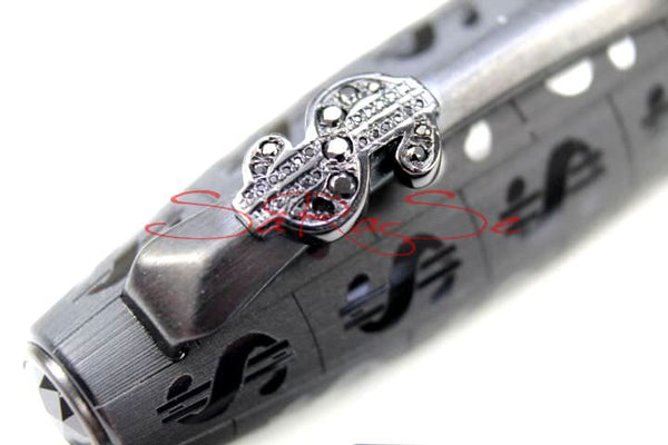 Füllertinte Montegrappa CASH Edelstahl Rhutenium schwarz - Tintenroller Art.-Nr. ISADCRLC